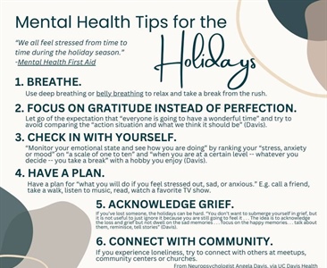 Holidays can be wonderful (and hard). Check out these mental health tips. #MentalHealthMonday #mentalhealthmatters