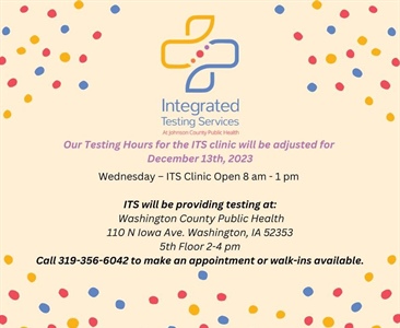 Stop by the 5th floor of our office today from 2-4 PM for free STI testing by JCPH.