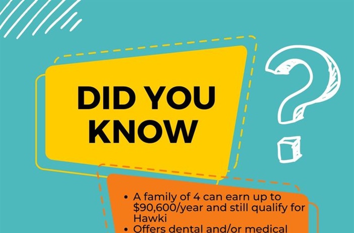 Hawki is health insurance for uninsured children of working families.  Call us at 319-653-7758 for more information.