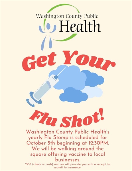 Next Friday - Washington County Public Health and Main Street Washington are teaming up for our annual Flu Stomp on the Square!