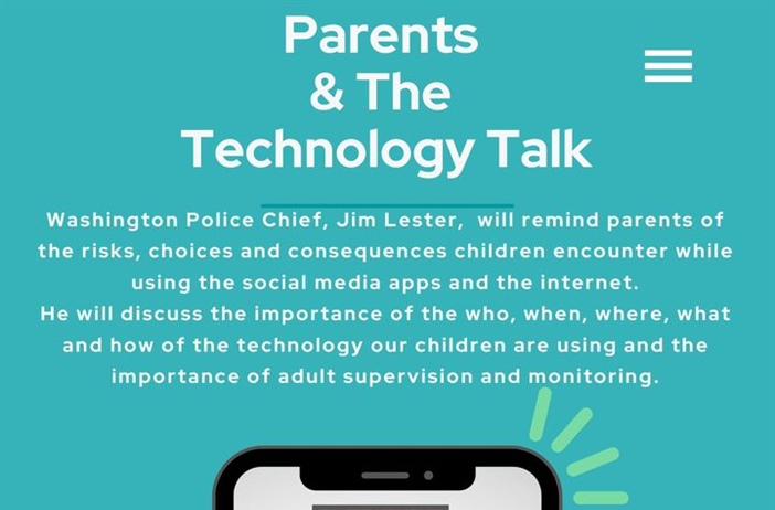 You won't want to miss the next parenting series talk given by Jim Lester, Washington Police Chief.  We are looking forward to h...