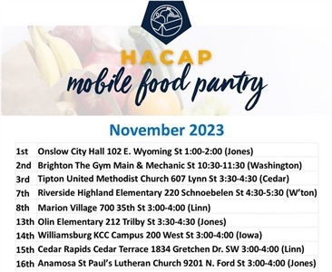 HACAP's Mobile Food Pantry is truckin' along in November 🚛