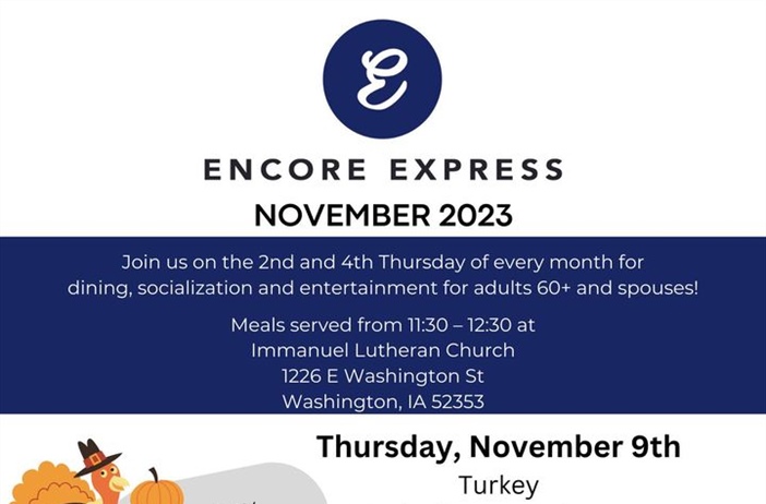 Celebrate Thanksgiving early with us and note a date change due to the holiday at Encore in Washington this month 🦃

Reservation...