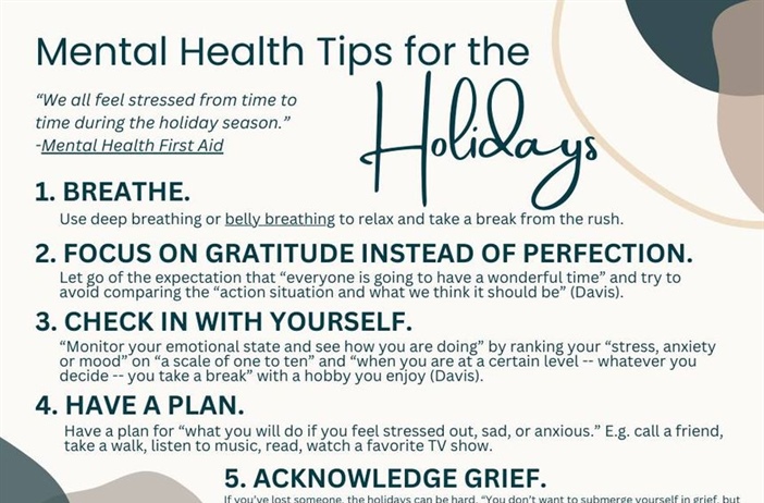 Holidays can be wonderful (and hard). Check out these mental health tips. #MentalHealthMonday #mentalhealthmatters