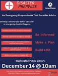 Interested in learning about the Disaster PrepWise program offered through WCPH? Join us Thursday, December 13 at the Washington...