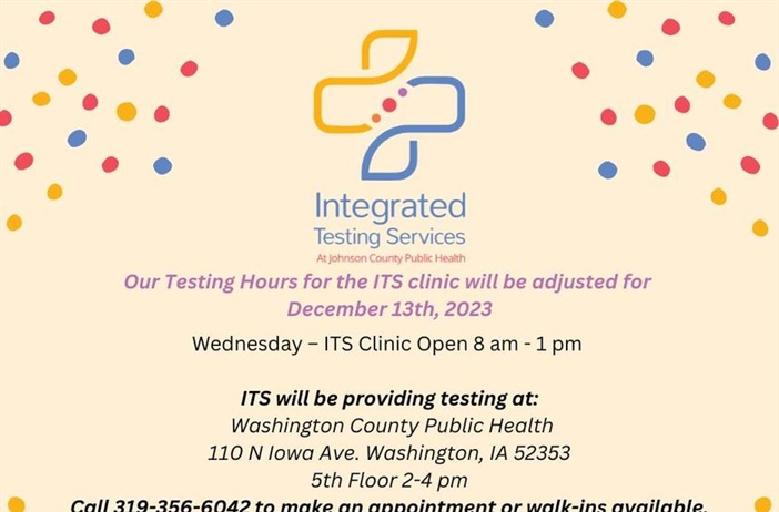 Stop by the 5th floor of our office today from 2-4 PM for free STI testing by JCPH.