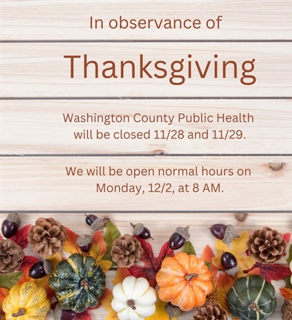 Happy Thanksgiving from all of us at Washington County Public Health!