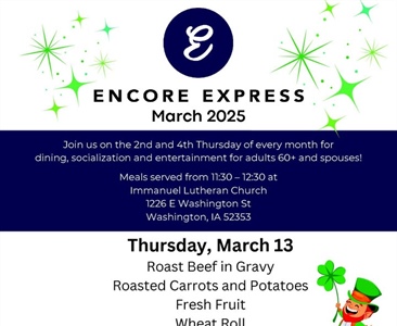Enjoy a meal, socialization and entertainment at Encore Express during March!