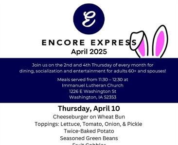 Enjoy a meal, socialization and entertainment at Encore Express during April!