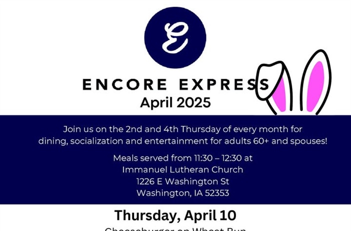 Enjoy a meal, socialization and entertainment at Encore Express during April!