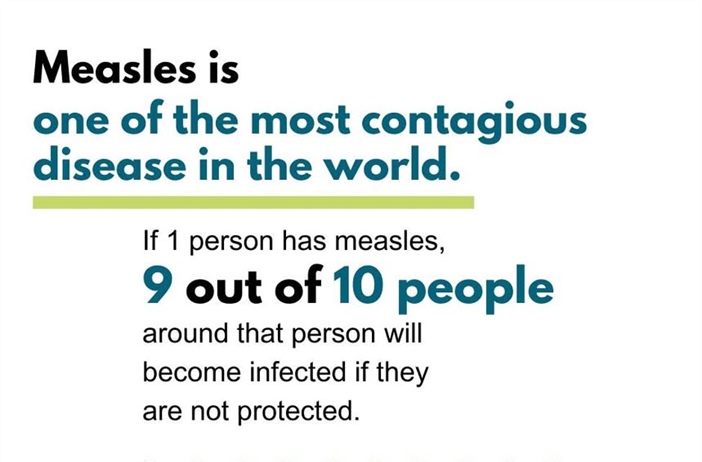 Measles is one of the most contagious diseases in the world