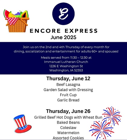 Enjoy a meal, socialization and entertainment at Encore Express during June!