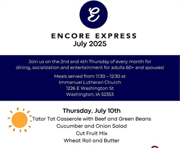 Enjoy a meal, socialization and entertainment at Encore Express during July!
