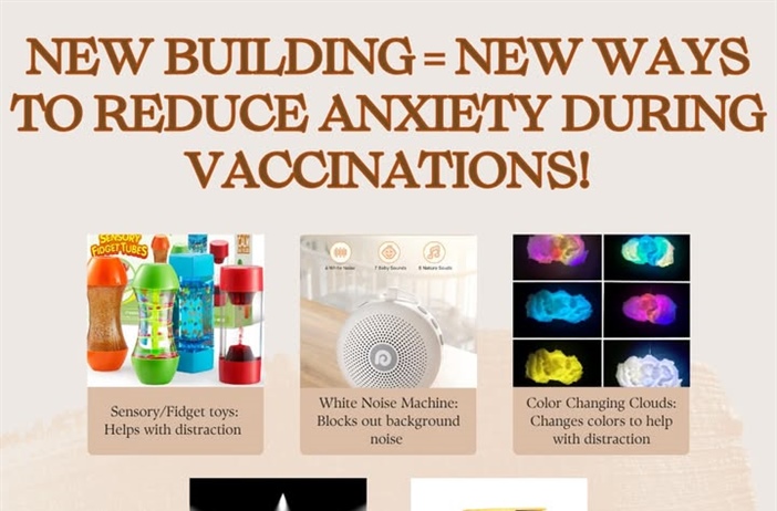 💉✨ New Building = New Tools to Reduce Vaccination Anxiety!