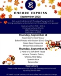 Enjoy a meal, socialization and entertainment at Encore Express during September!