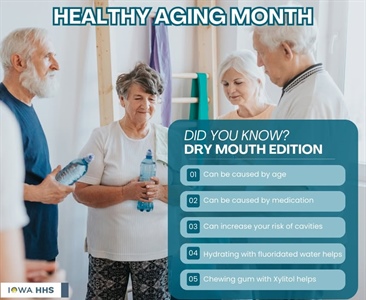It's Healthy Aging Month - One oral health concern that many people experience as they age is dry mouth🦷