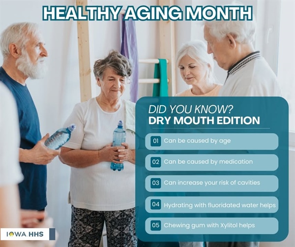 It's Healthy Aging Month - One oral health concern that many people experience as they age is dry mouth🦷