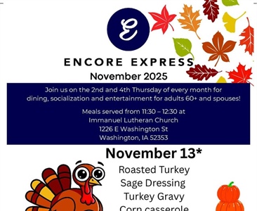 Enjoy a meal, socialization and entertainment at Encore Express during November!