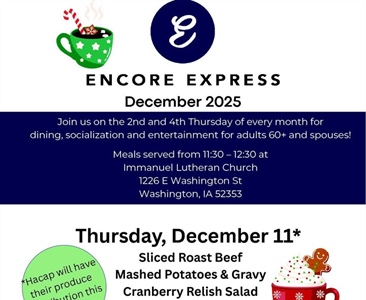 Enjoy a meal, socialization and entertainment at Encore Express during December!