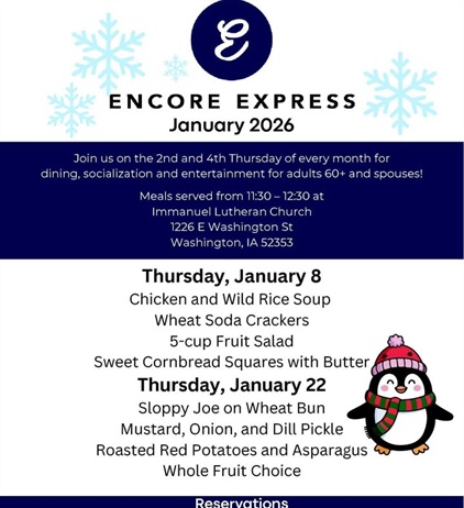 Enjoy a meal, socialization and entertainment at Encore Express during January!