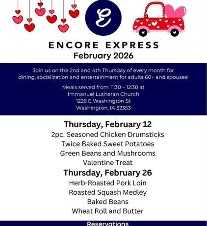 Enjoy a meal, socialization and entertainment at Encore Express during February!