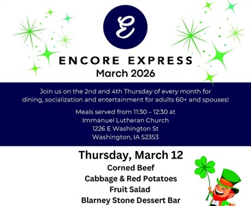 Enjoy a meal, socialization and entertainment at Encore Express during March!