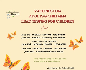 The June schedule for our Vaccines for Children (VFC) program and our Vaccines for Adults (VFA) program is here!
