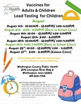 The August schedule for our Vaccines for Children (VFC) program and our Vaccines for Adults (VFA) program is here!