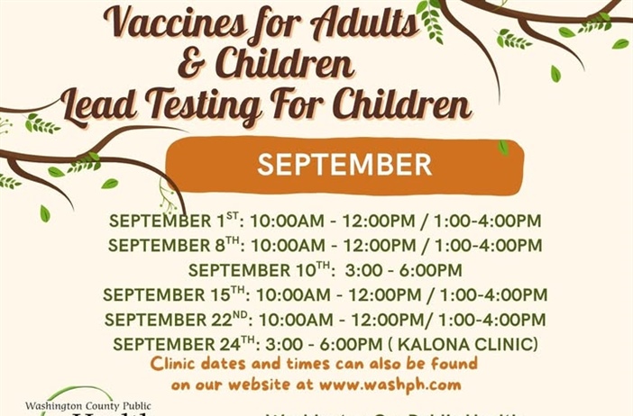 The September schedule for our Vaccines for Children (VFC) program and our Vaccines for Adults (VFA) program is here!