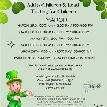 The March schedule for our Vaccines for Children (VFC) program and our Vaccines for Adults (VFA) program is here!