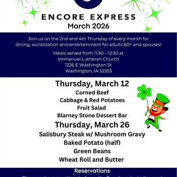Enjoy a meal, socialization and entertainment at Encore Express during March!