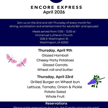 Enjoy a meal, socialization and entertainment at Encore Express during April!