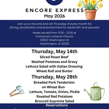 Enjoy a meal, socialization and entertainment at Encore Express during May💐